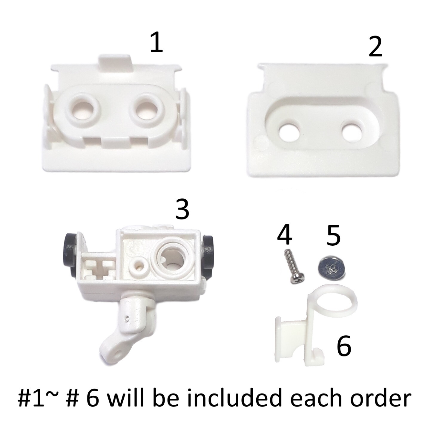 Low Profile Vertical Blind Wand Control Unit Set for Head Rail: 44x25mm