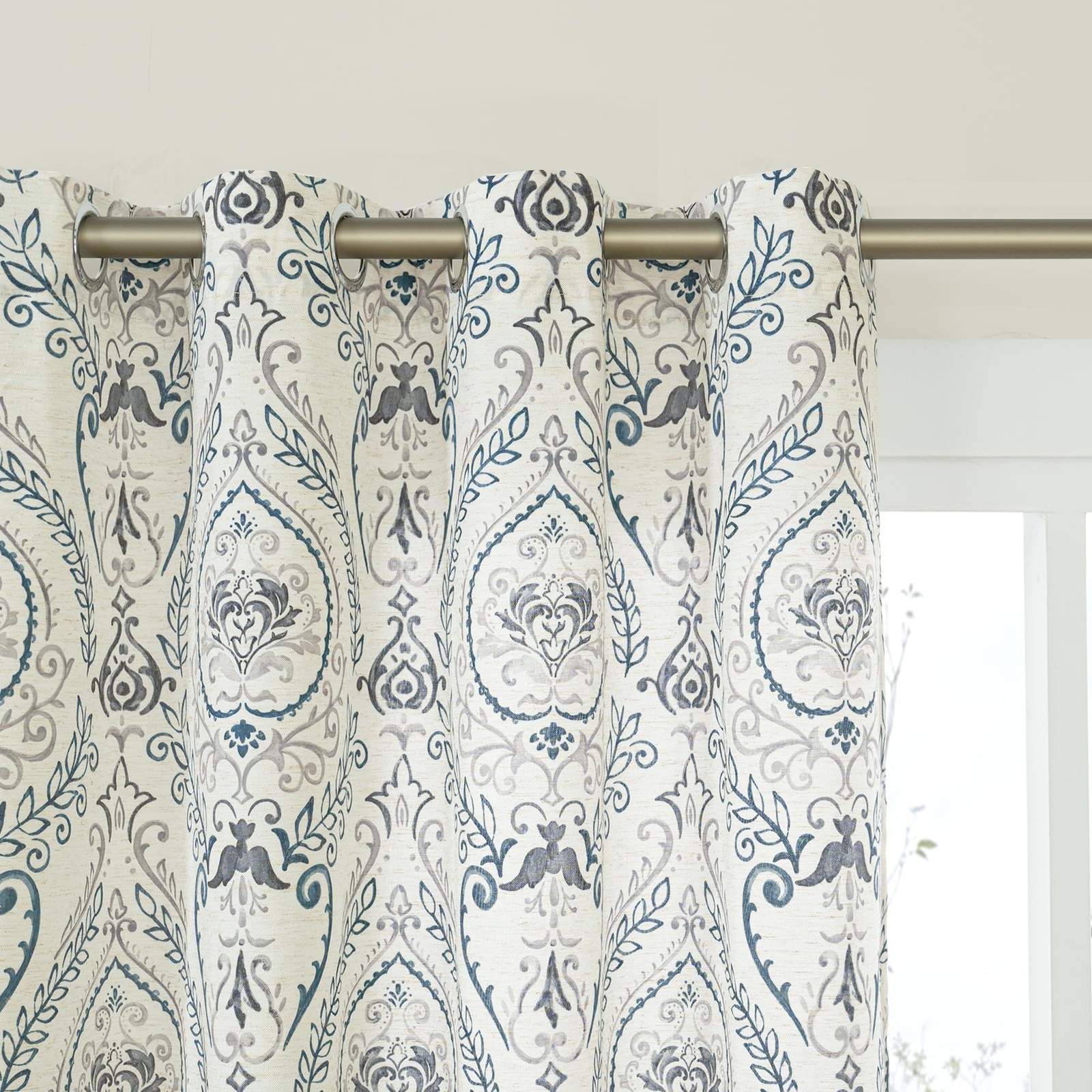 Linen Curtains 40 inch Length for Small Windows, Light Filtering Semi Sheer L…