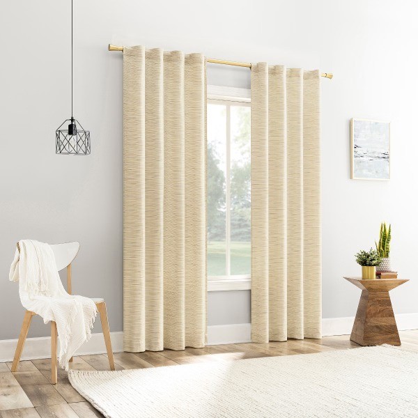 1pc 40"x63" Laurel Textured Space Dye Semi-Sheer Back Tab Curtain