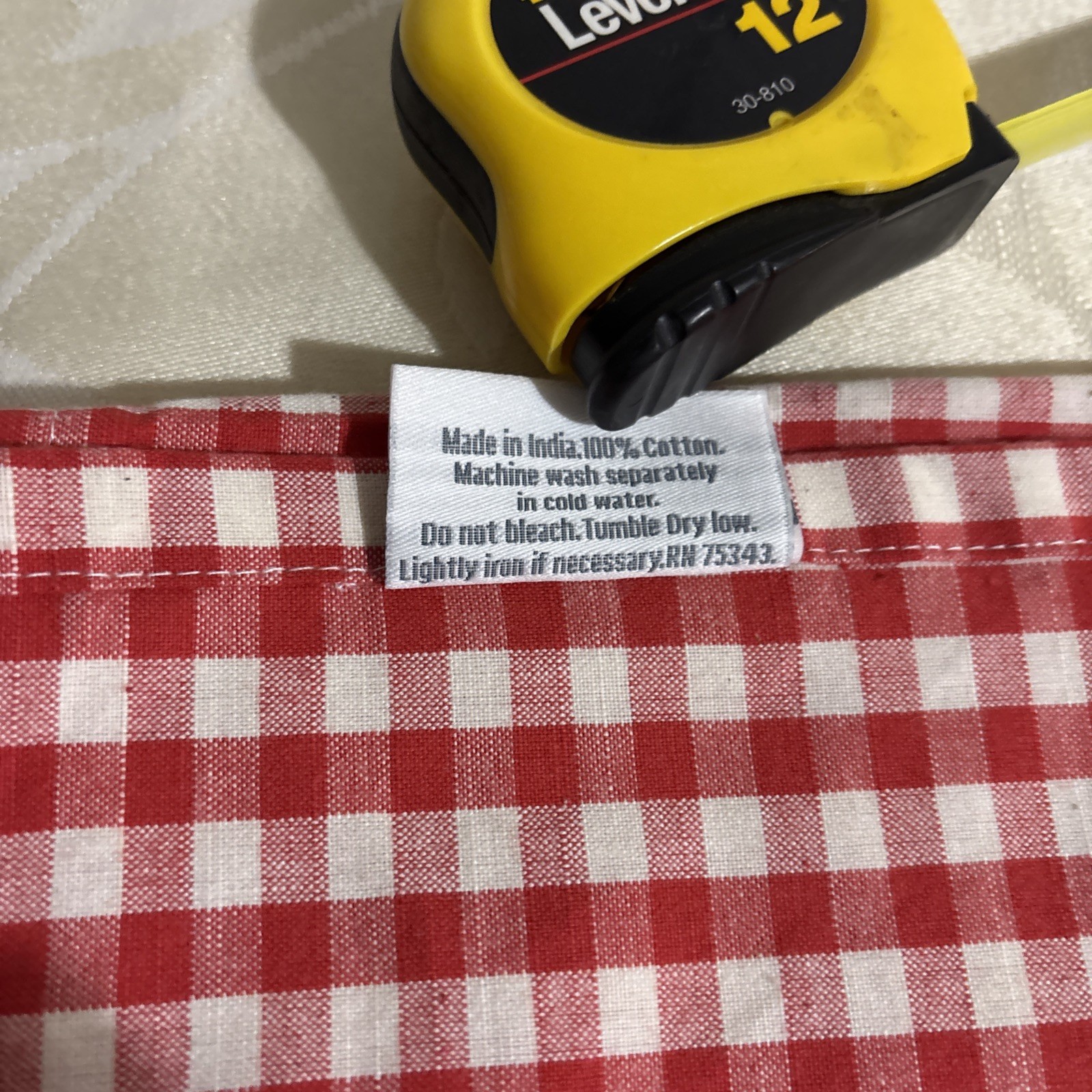 Check Plaid Cotton 2 Window Valance White & Red The Farmhouse By Rachel Ashwell