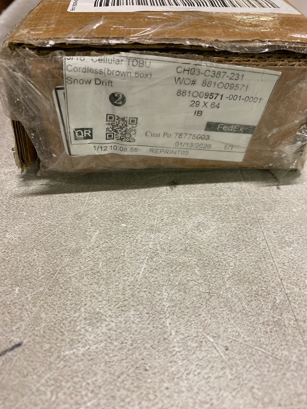 Home Decorators 10793478873760 Snow Drift Cordless Cellular Shade 29″x64″