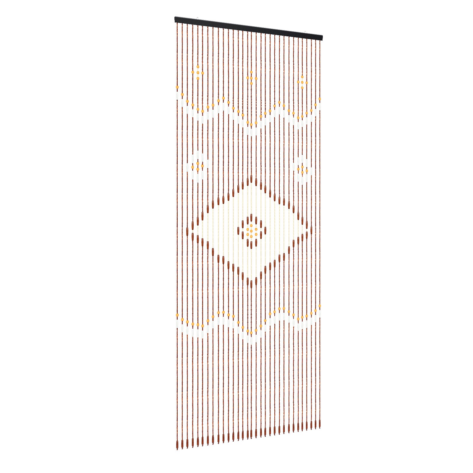 Bamboo Wood Beaded Valance Curtain Handmade Doorway Boho Decoration Valance