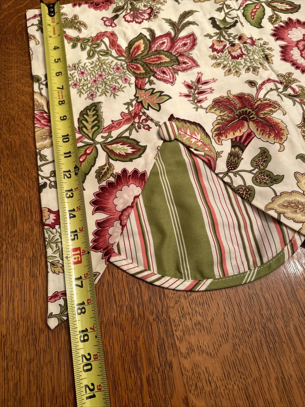 Waverly Valance Navarra Raspberry Floral Striped Tiered Rod Pocket 54”x 18.5”