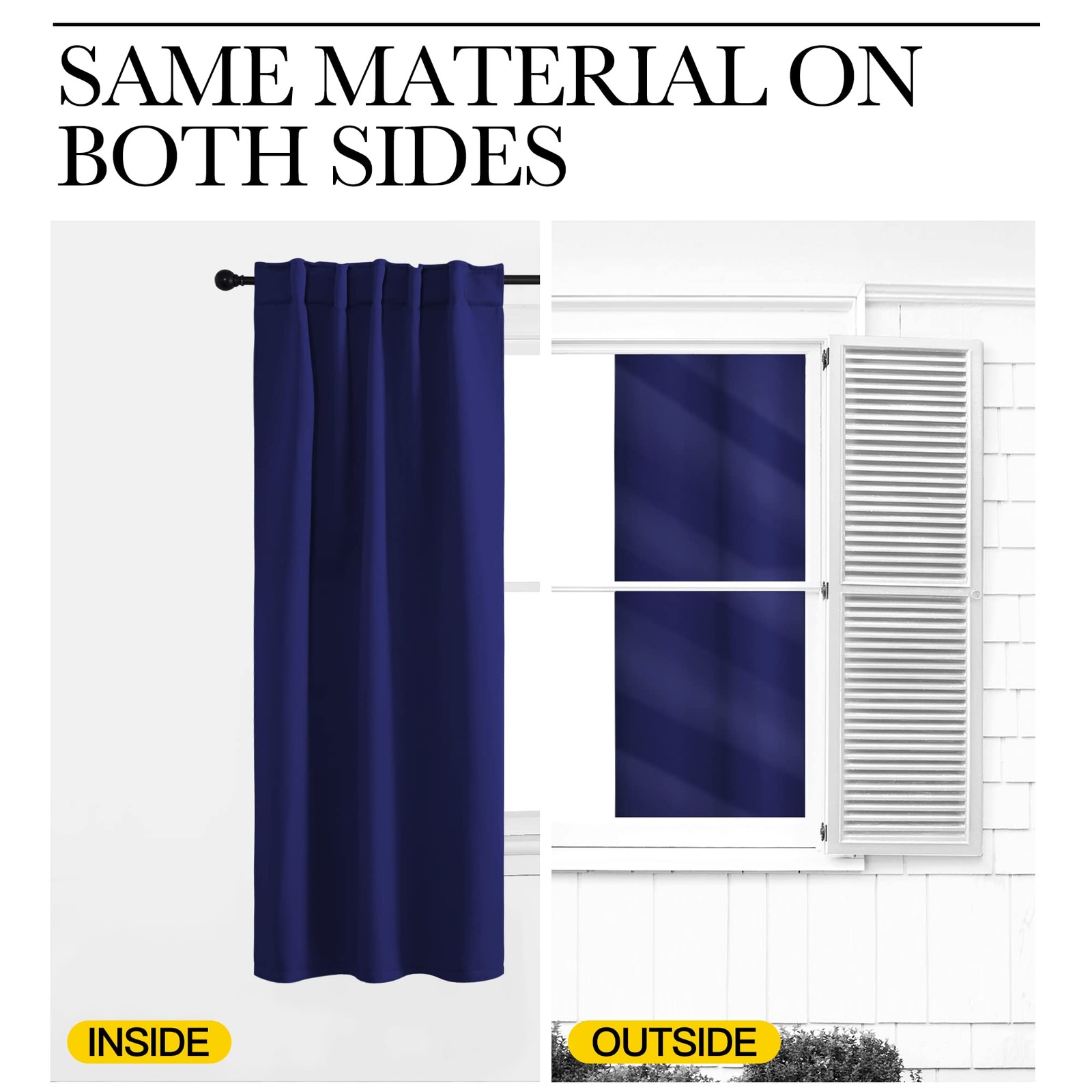 NICETOWN Vertical Blinds Window Curtain 52″W x 84″L (Pack of 2), Royal Blue