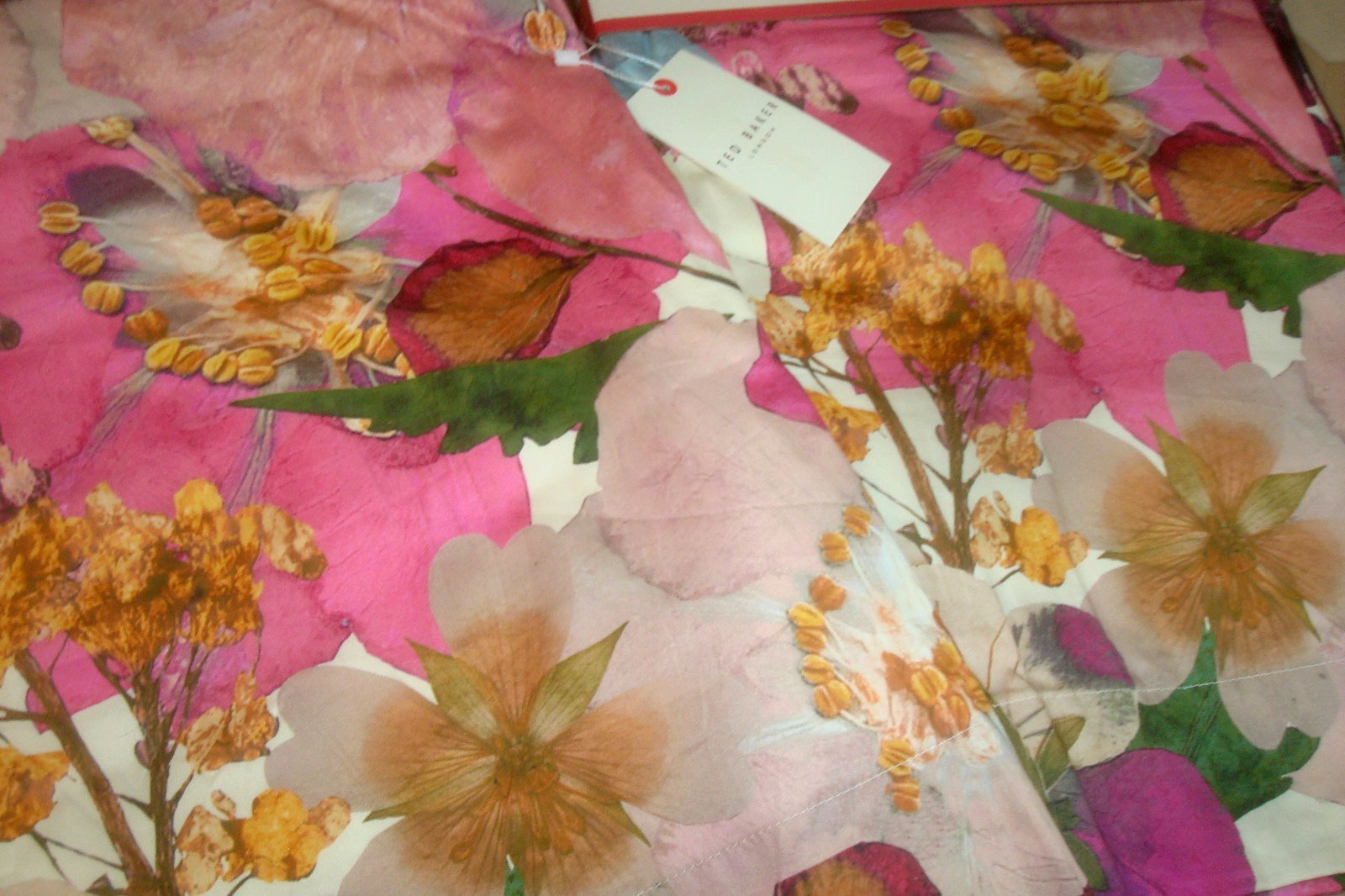 NWT Ted Baker 2 pc LINED Window Curtain Panels Mod Floral Cotton 50 x 95″ lg