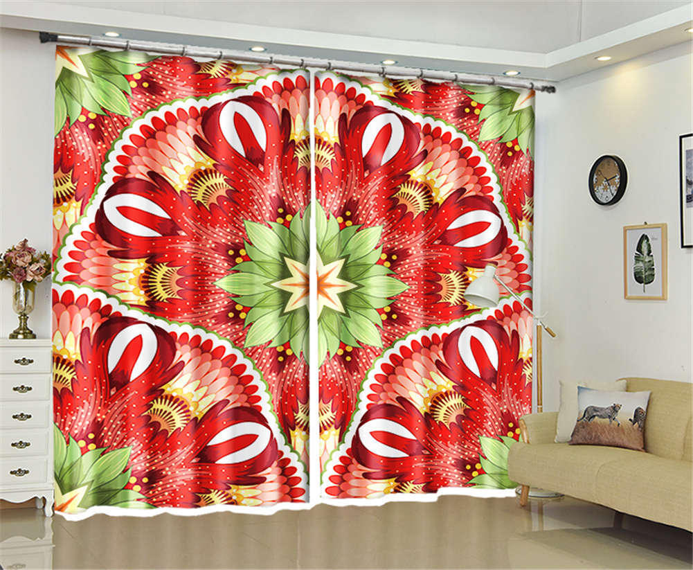 Many Strange Saffron 3D Curtains Blockout Photo Printing Curtains Drape Fabric