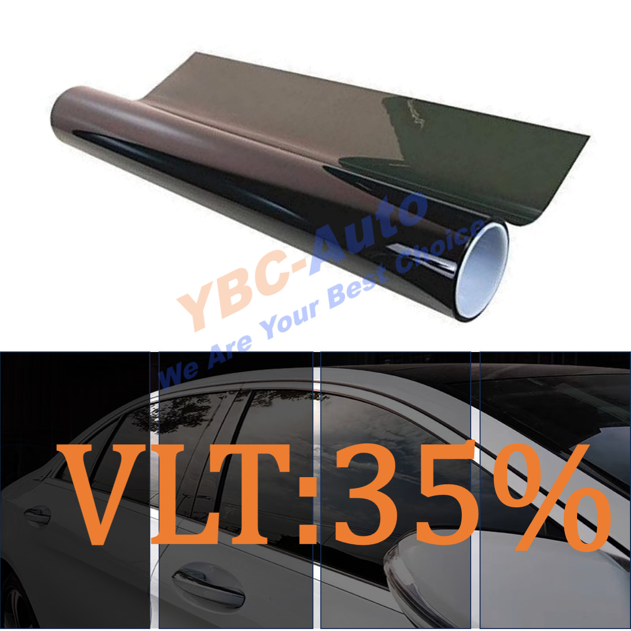 2Ply 20″x100′ 40″x100ft Window Tint Film Roll w/ Shades 5%,15%,20%,35%