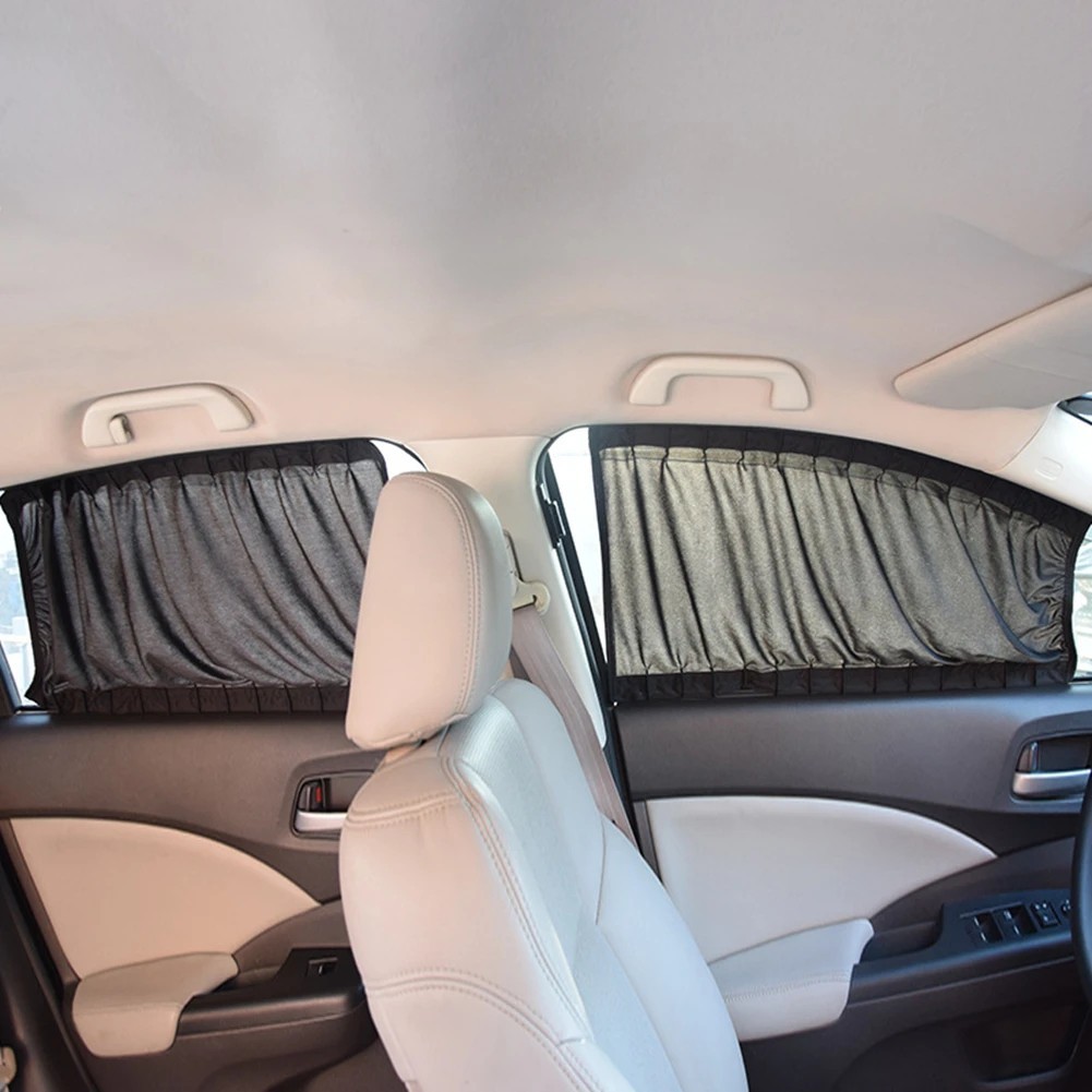 2pcs Universal Car Side Window Curtains – Foldable UV Protection Sunshade – NEW