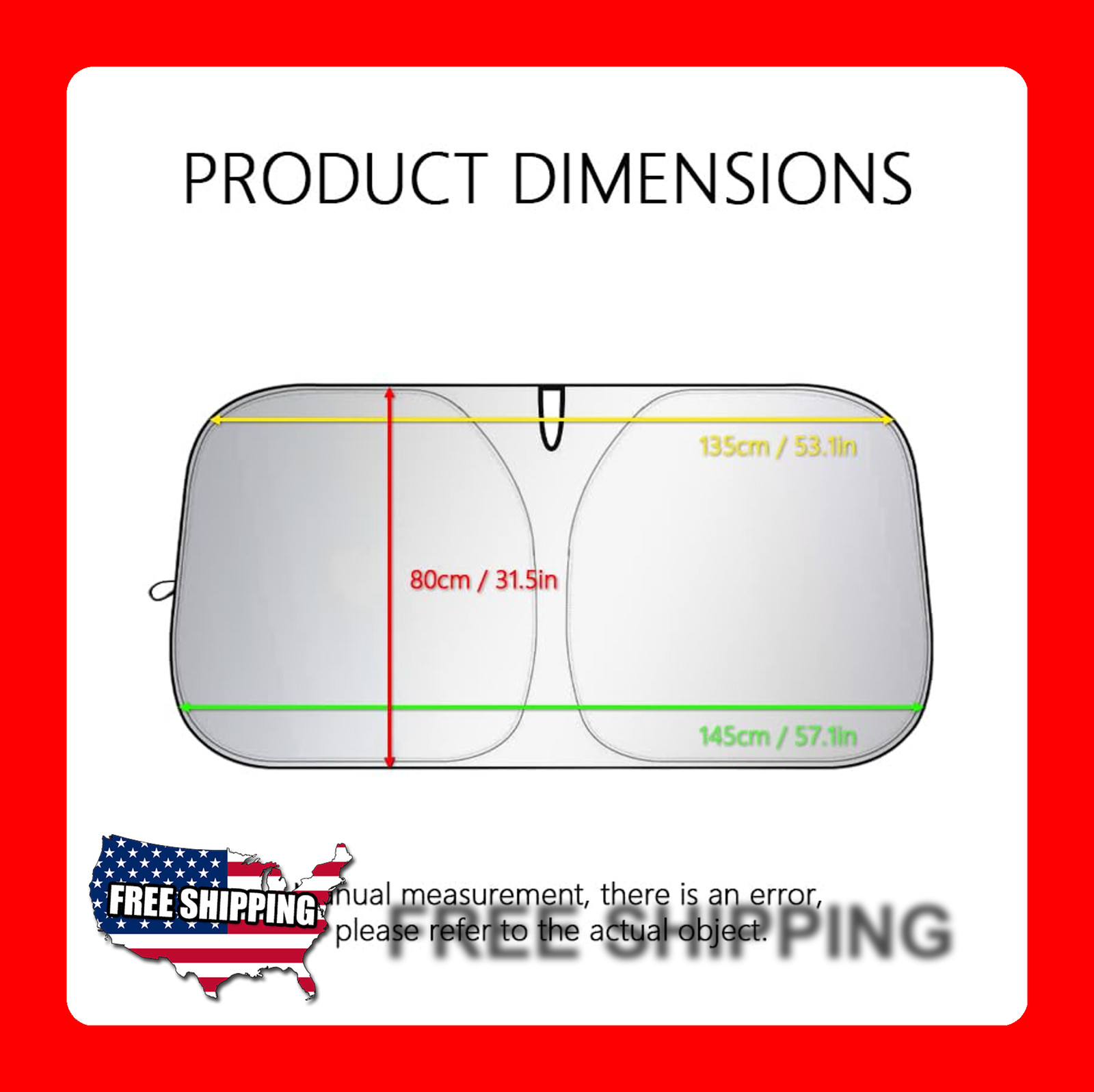 Car Windshield Sun Shade Reflective UV Heat Blocker 57×32 Inches