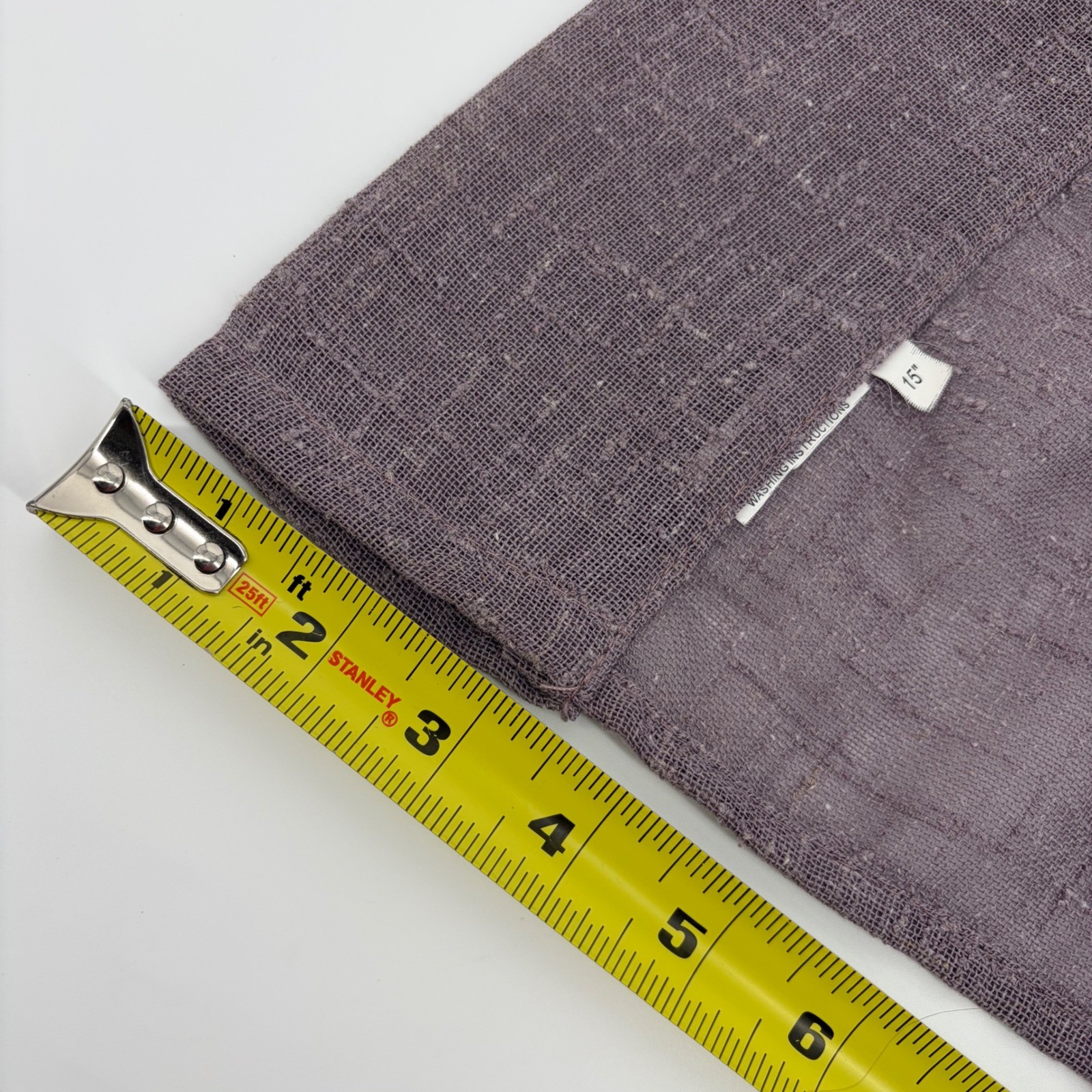 Window Valance 3 Panels Lavender 15×52 Each Pleated Button Linen Look Slub Gauze