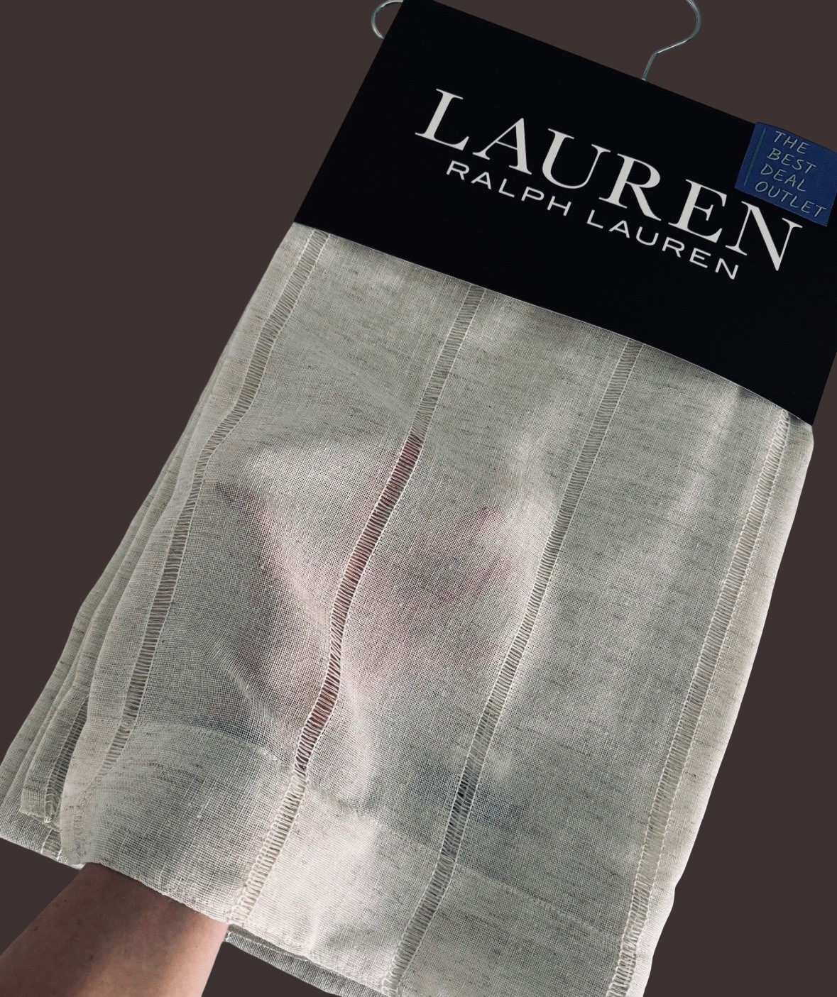 New Ralph Lauren Window Curtains 2 Panels Beige 54 x 108 Linen Hamilton Back Tab