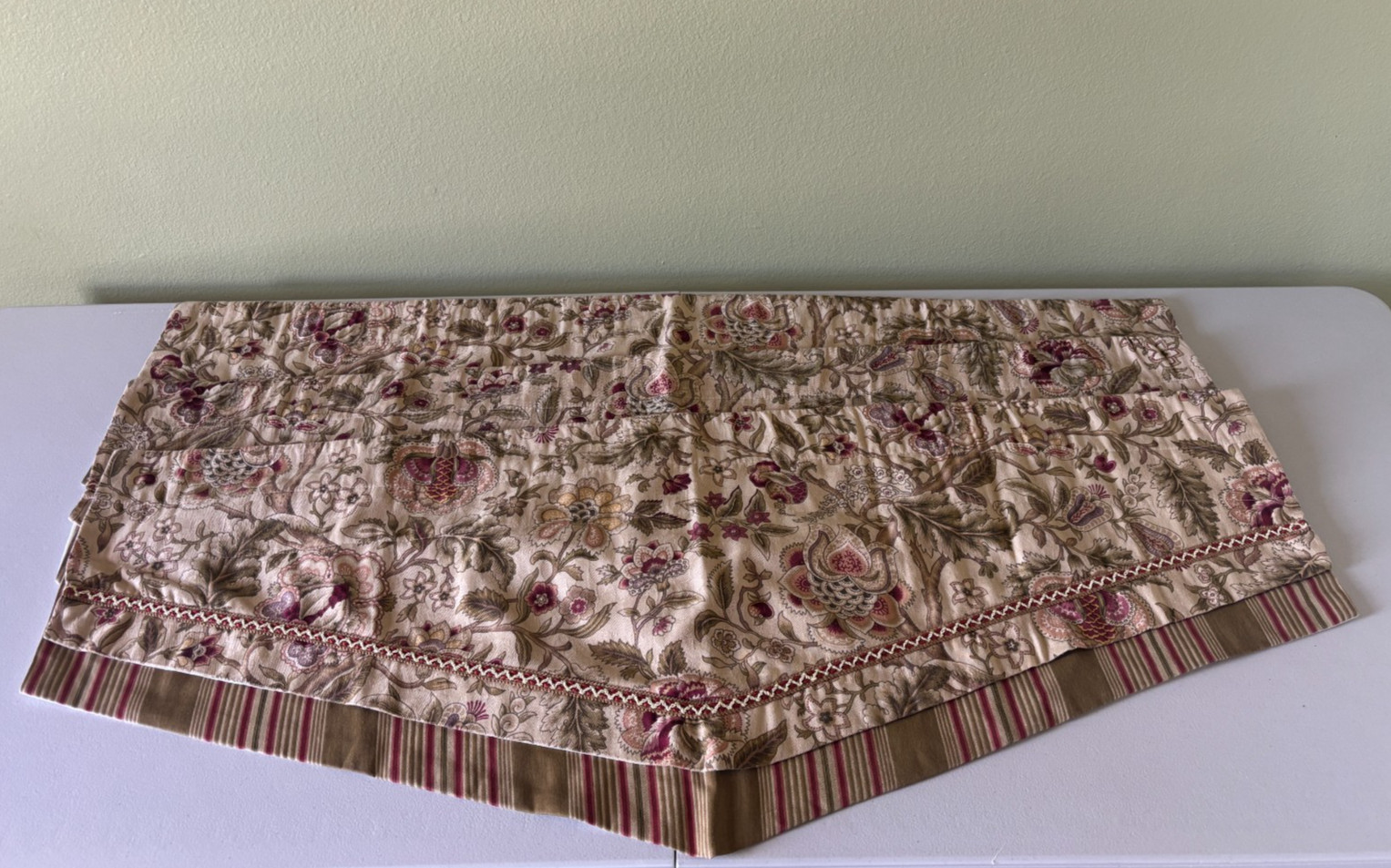 3 Waverly Double Ascot Imperial Dress Antique Scalloped Rod Pocket Valances