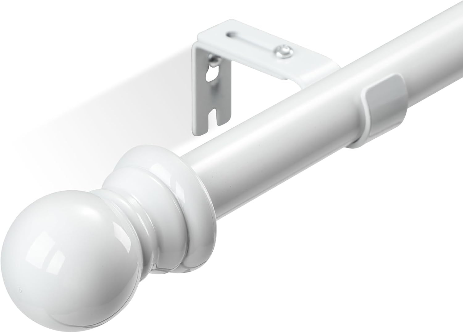 White Curtain Rod – Curtain Rods for Windows 66 to 144 Inches – Long Curtains Ro