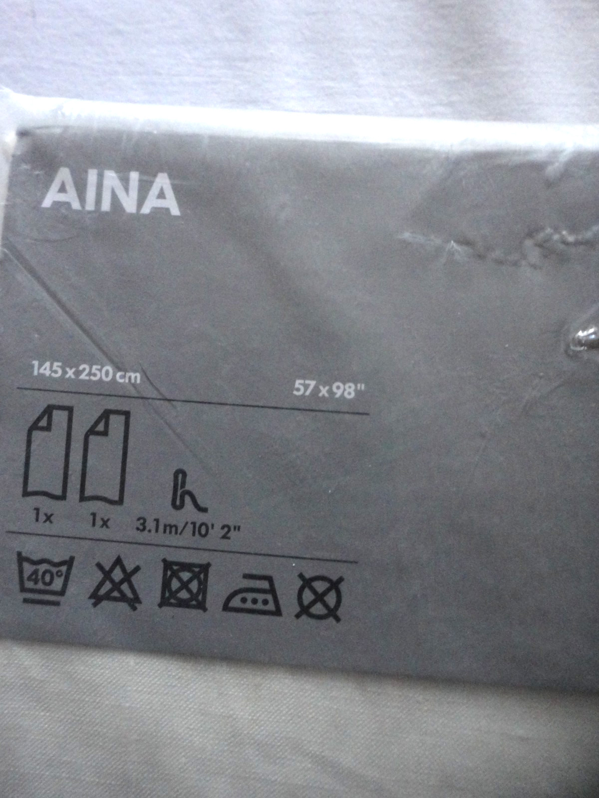 IKEA Aina natural/cream PAIR) curtains DRAPERY PANELS 57 X 98 100% linen
