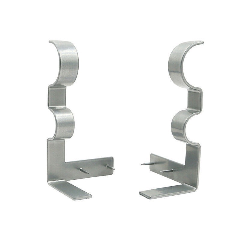 2 Double Hang Curtain Rod Holders Bracket Into Window Frame Curtain Rod Brackets