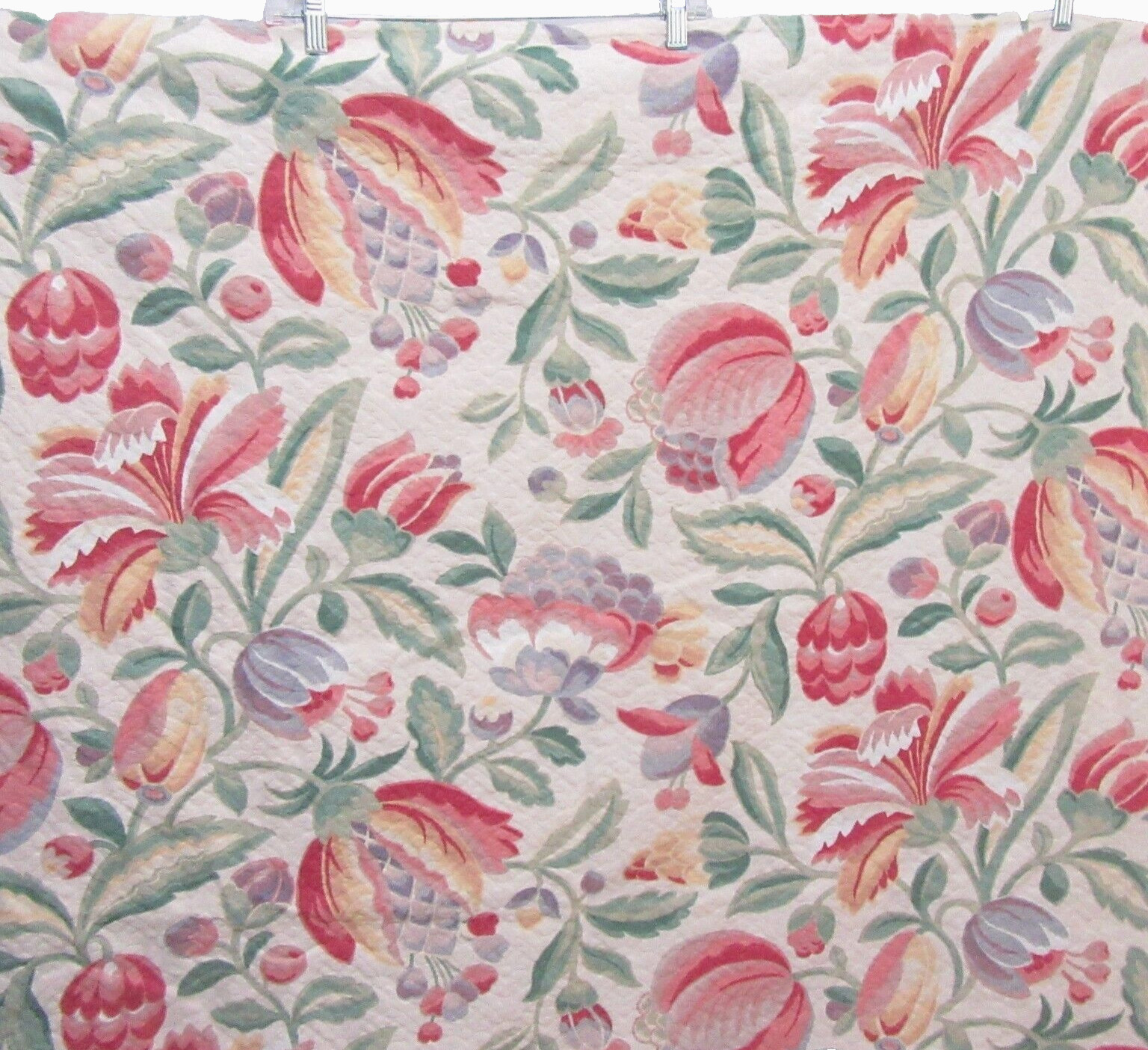 Jay Yang Jacobean Floral Pastel Custom 2pc 90×79 Clip-up Drapery Panel Set(s)