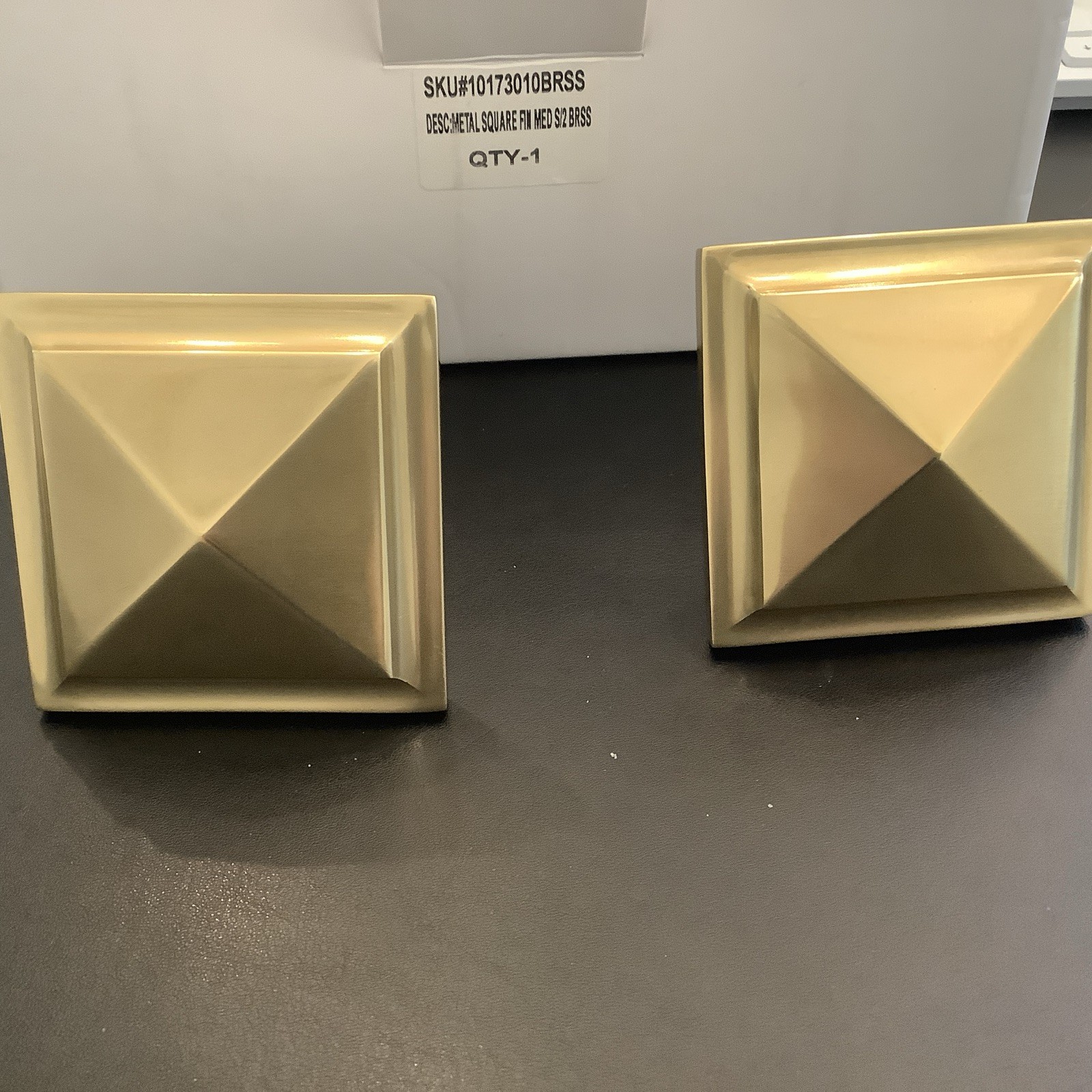 Restoration Hardware Easton Solid Brass Square Finials (Set of 2) Medium