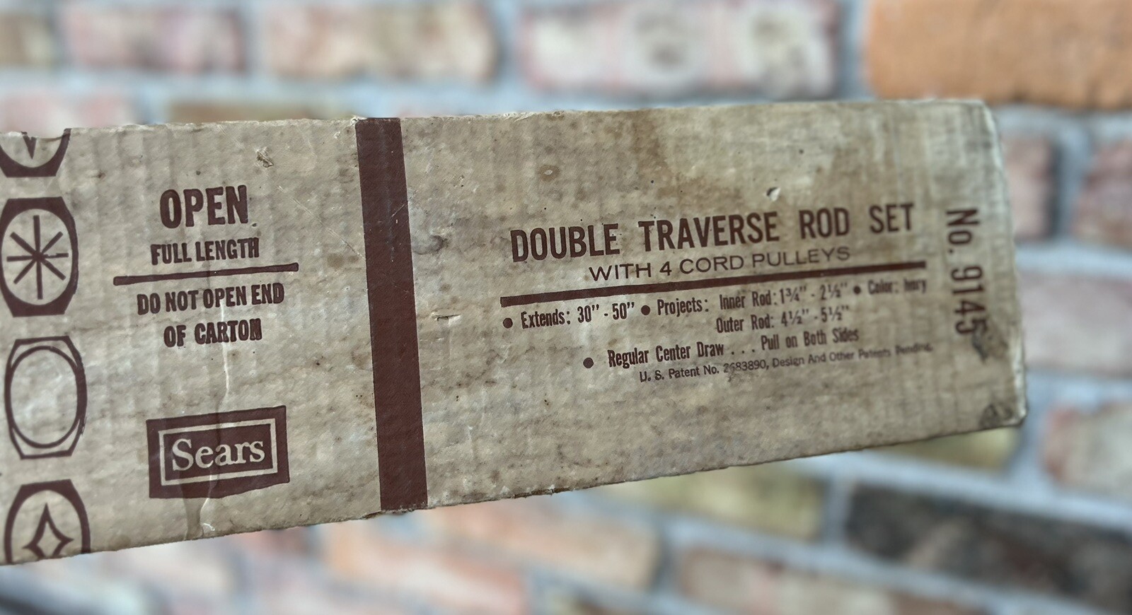 NOS Vintage Sears Double Traverse Rod Set 30” to 50” In Box