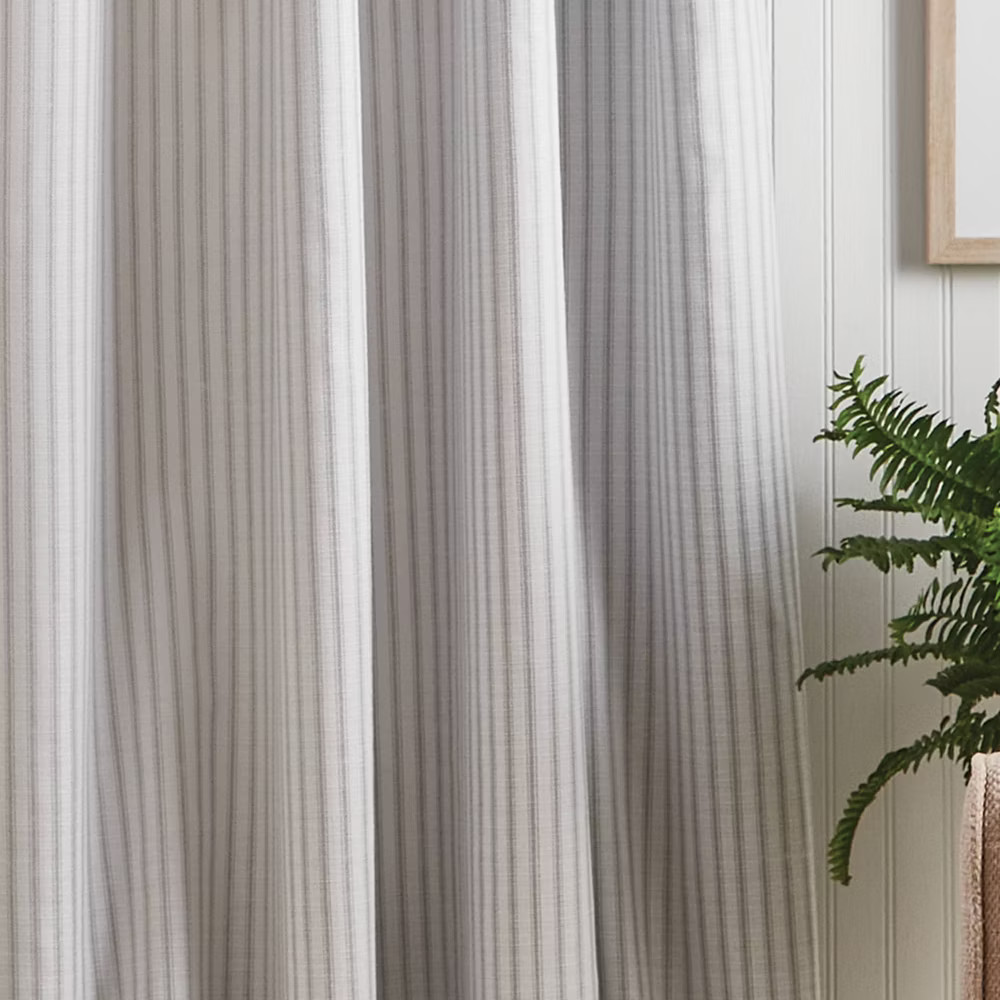 95″x50″ Martha Stewart 2pk Ticking Striped 95″ Back Tab Black Lined Blackout
