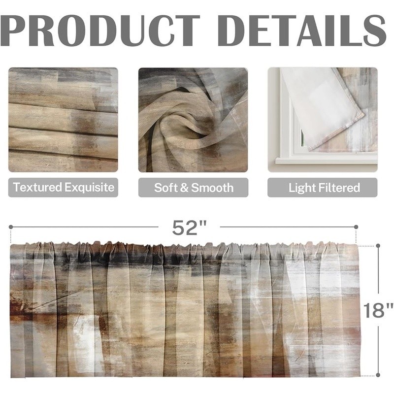 High-Quality Polyester Window Curtain Valances Living Room Bedroom Kitchen New