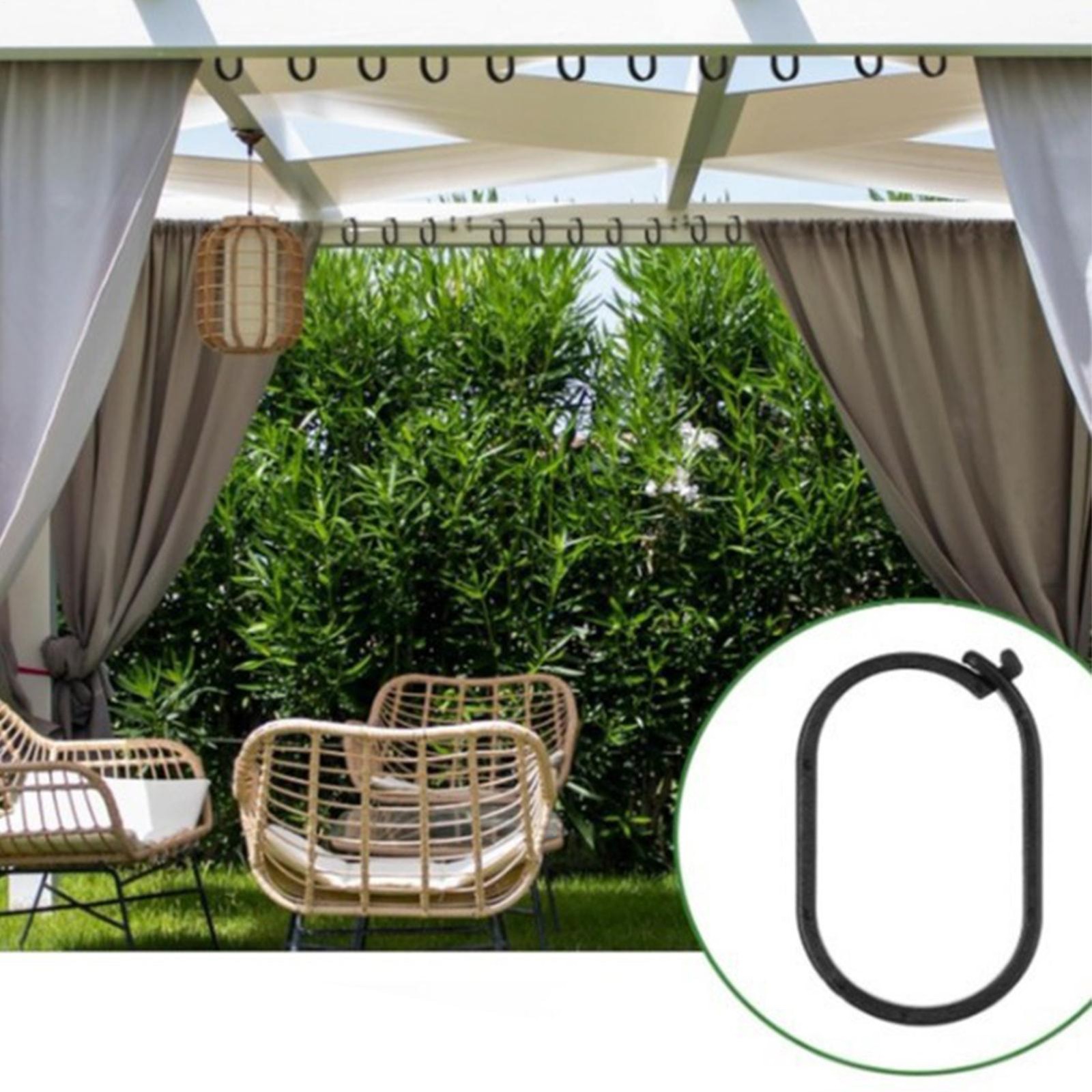100pcs Curtains Hooks Rings For Gazebo Replacement Canopy Mosquito Nets Window
