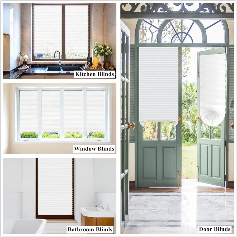 White Blinds for Windows, Temporary 24″W x 59″H, – 1 Pack