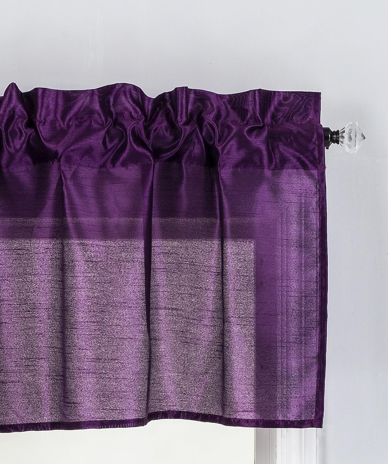 Faux Silk Window Valance Solid Rod Pocket Straight 55″ Wide Faux Silk Curtains