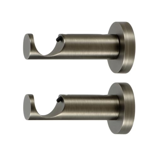 Ceiling or Wall Mount Curtain Rod Brackets Holders for Curtain Rods of Pewter