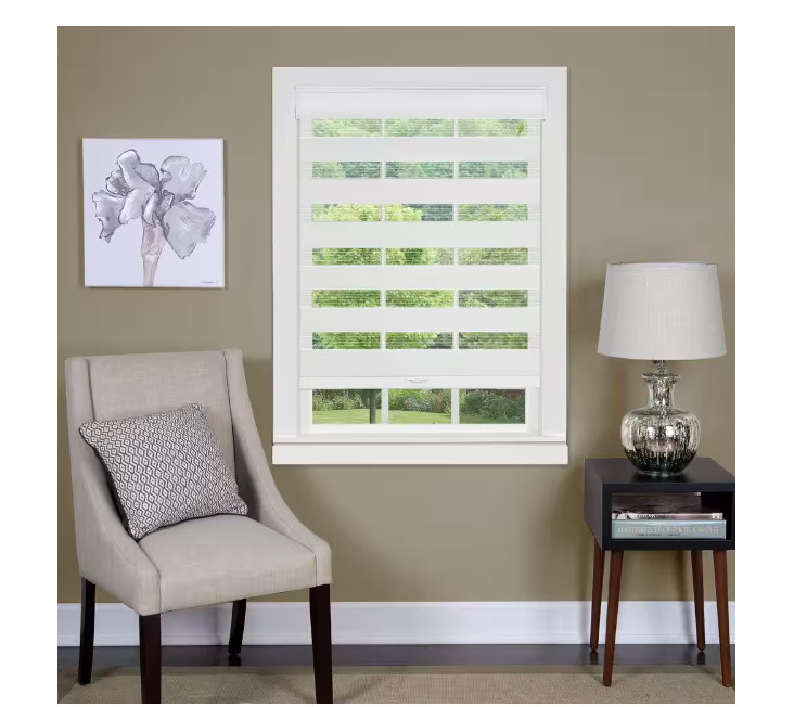 ACHIM Celestial White Cordless Layered Polyester Roller Shade 35 in W x 72 in L