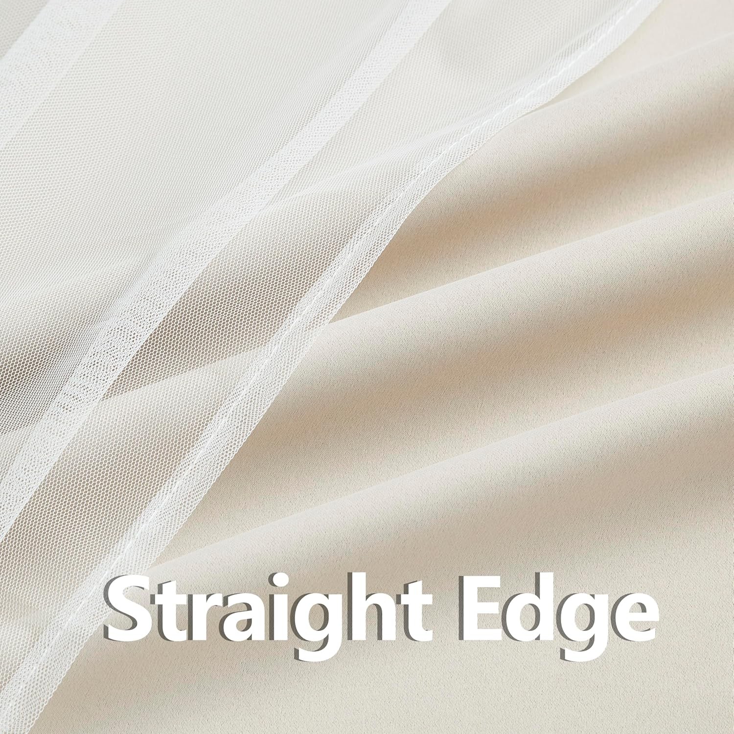 Beige 80% Blackout Curtains with Sheer Overlay Mix and Match Double Layer