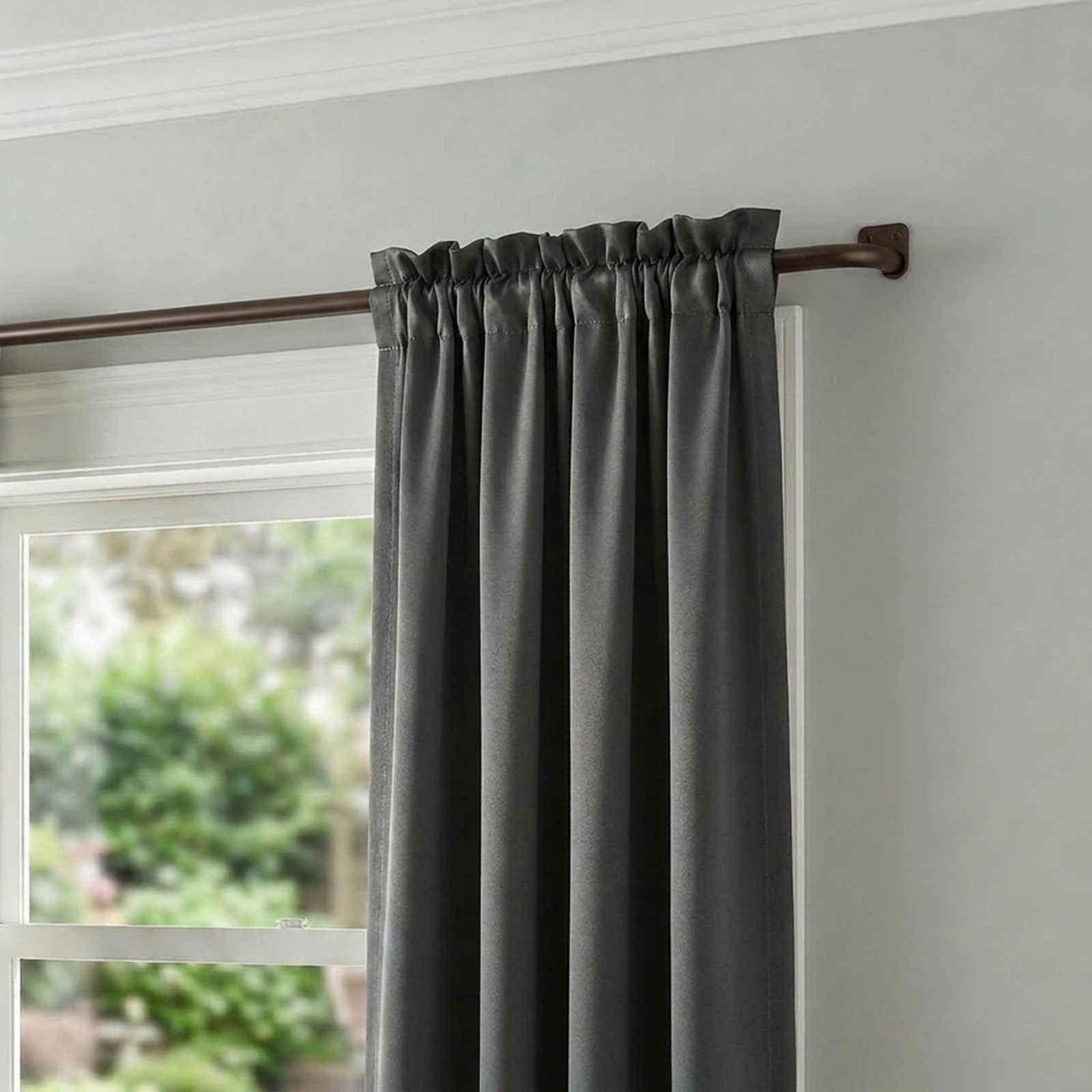 Mainstays 3/4″ Diameter Brushed Nickel Single Wrap Curtain Rod, 30″-84” (1)