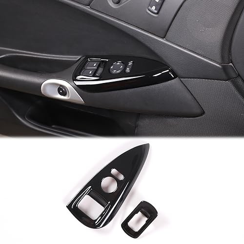 Car Window Glass Lift Switch Frame Cover Trim for Corvette C6 2005 Piano Black