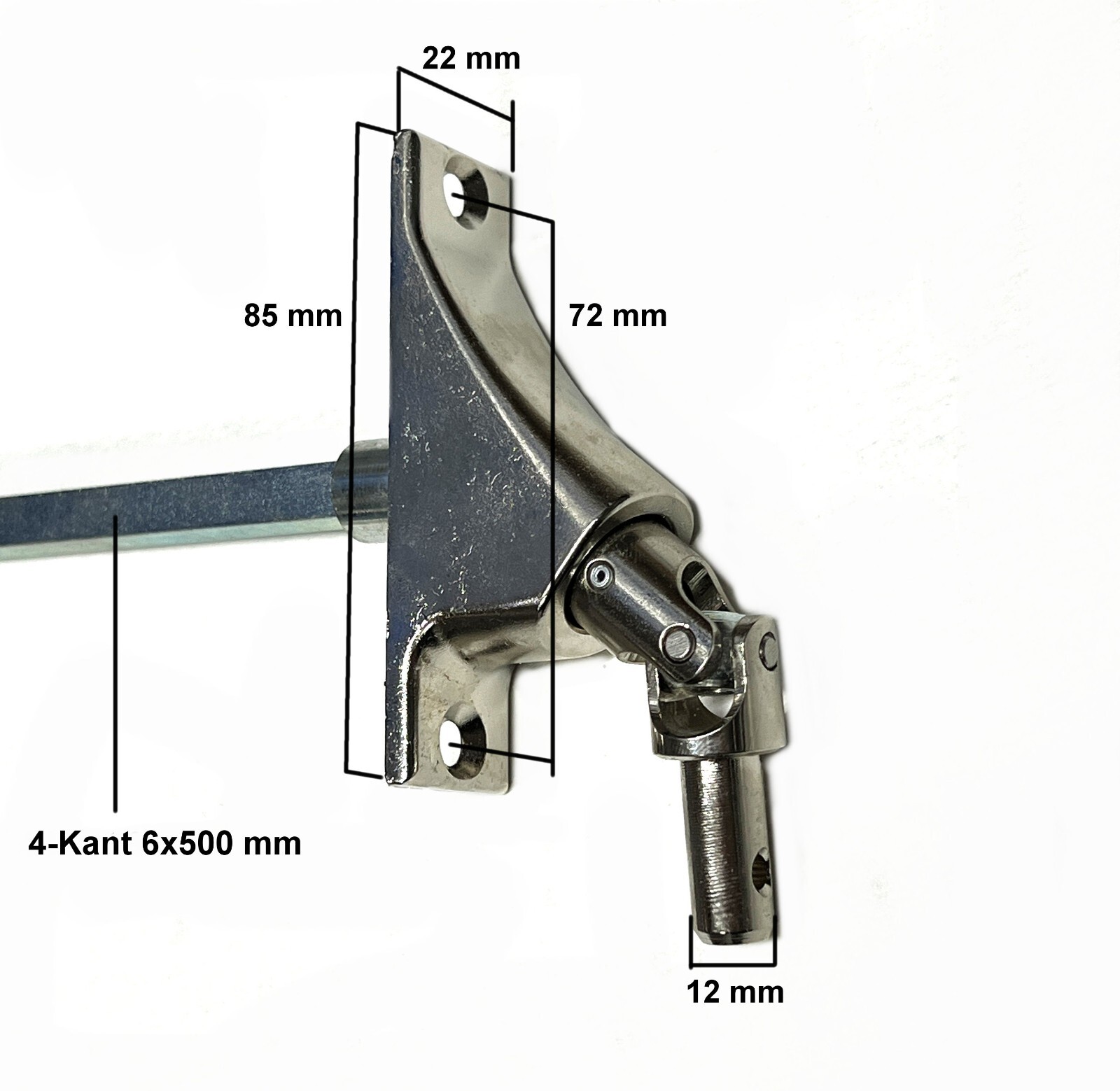 Crank Joint Joint Plate 22×85 4 Sided 6 x 500mm Roller Shutter Crank Pin 12mm GE