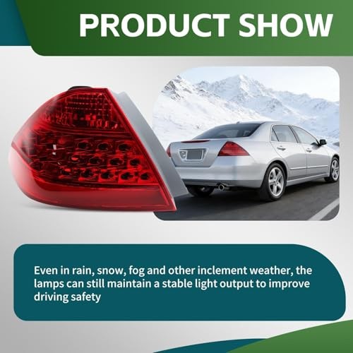 Tail Lights Assembly Driver & Passenger Side Compatible with Accord 2006-2007