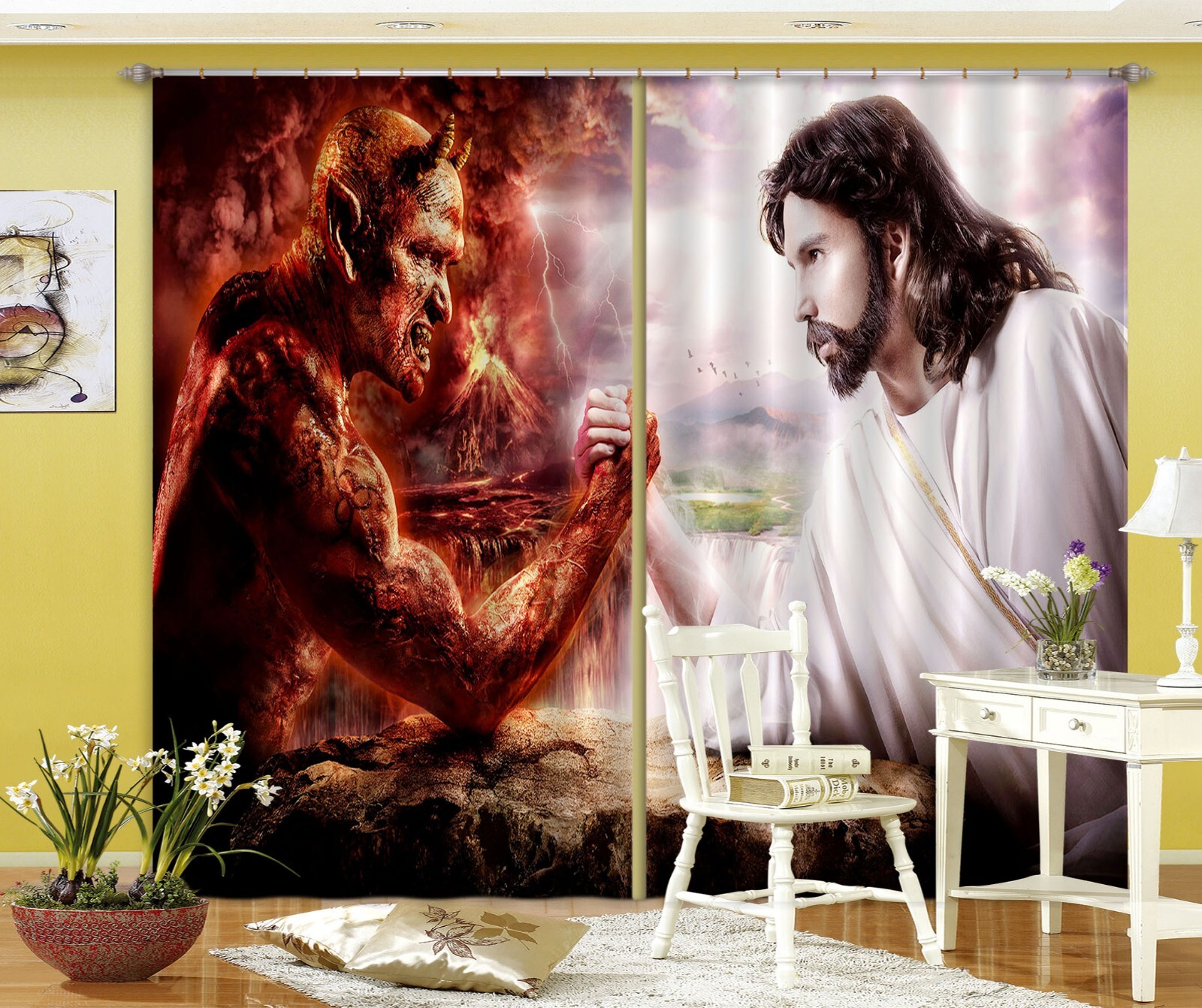 3D Religion Jesus ZHUA2231 Photo Curtain Window Blockout Fabric Amy 2023