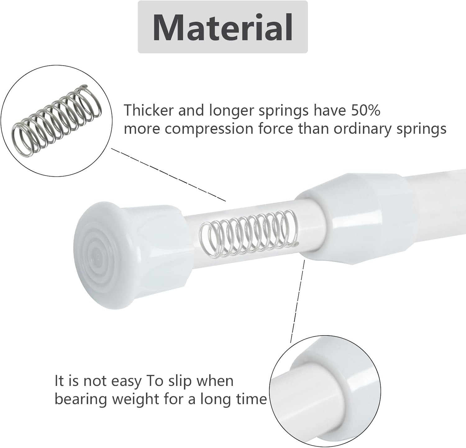 Adjustable Tension Curtain Rod – No Drilling, Rust-Resistant, Easy Install fo…