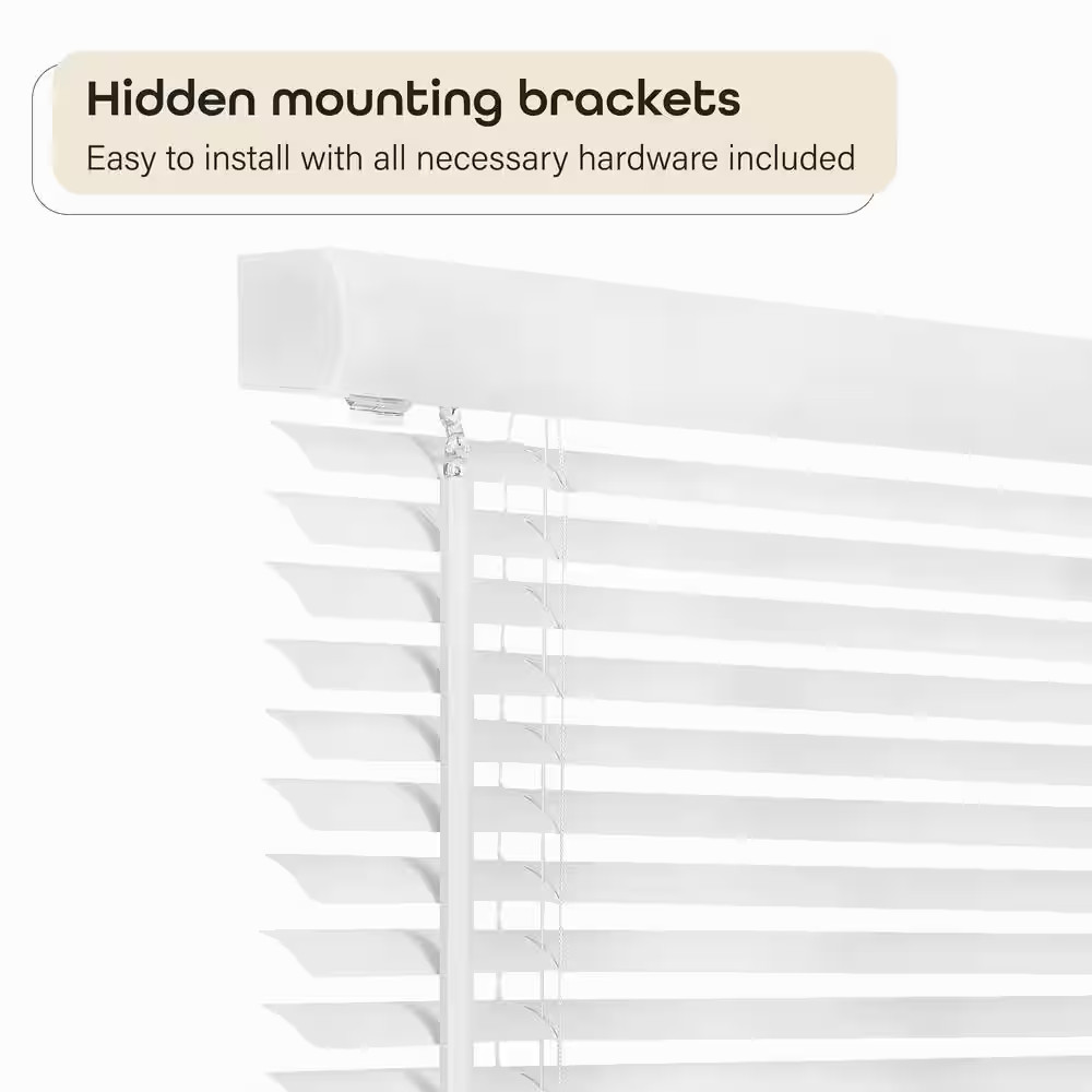 Window Blinds Mini Blind 1″ Slat Vinyl Venetian Blinds – Black White Beige Gray