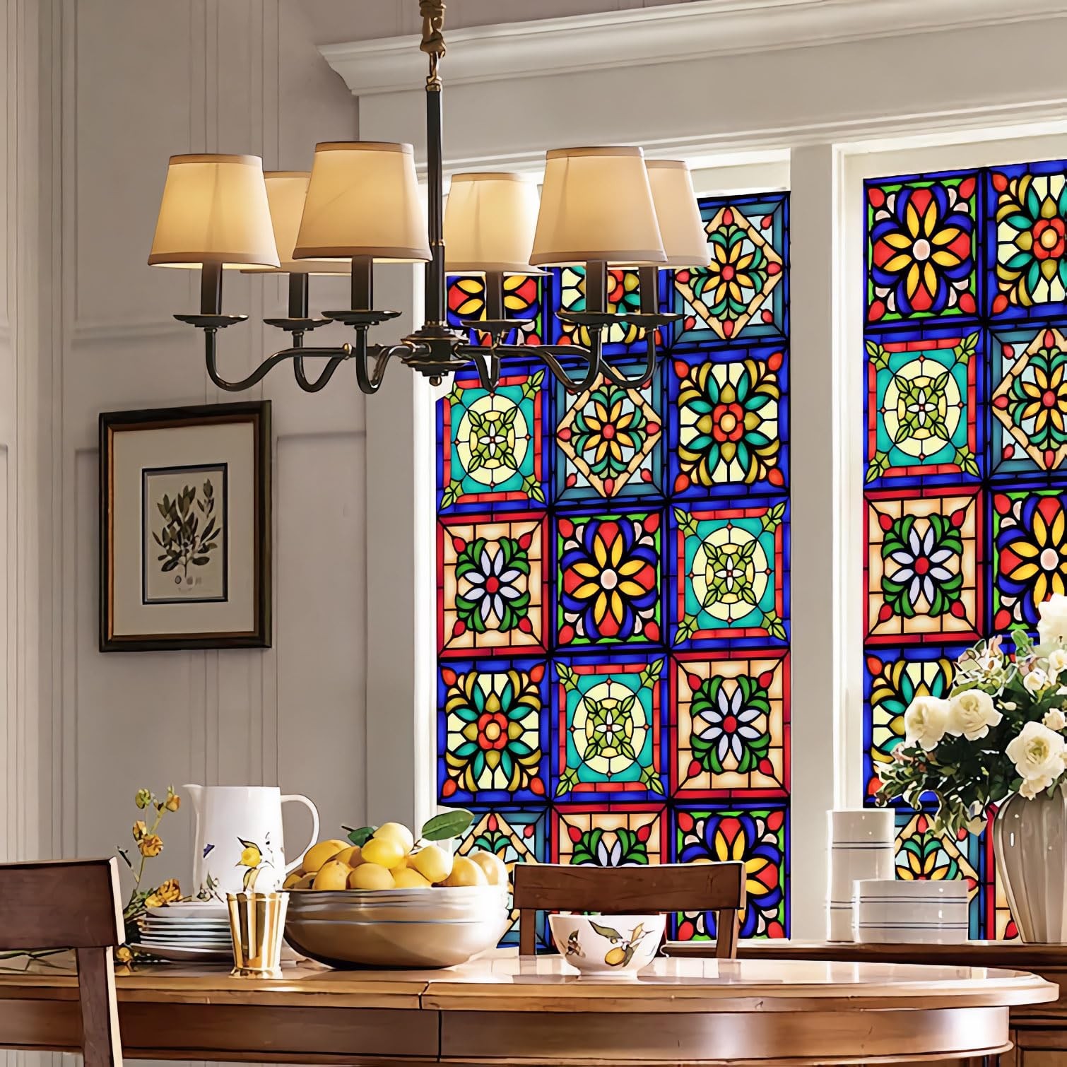 Talavera Privacy Window Film – 17.7″x78.7″ Static Cling, No Glue Design with …