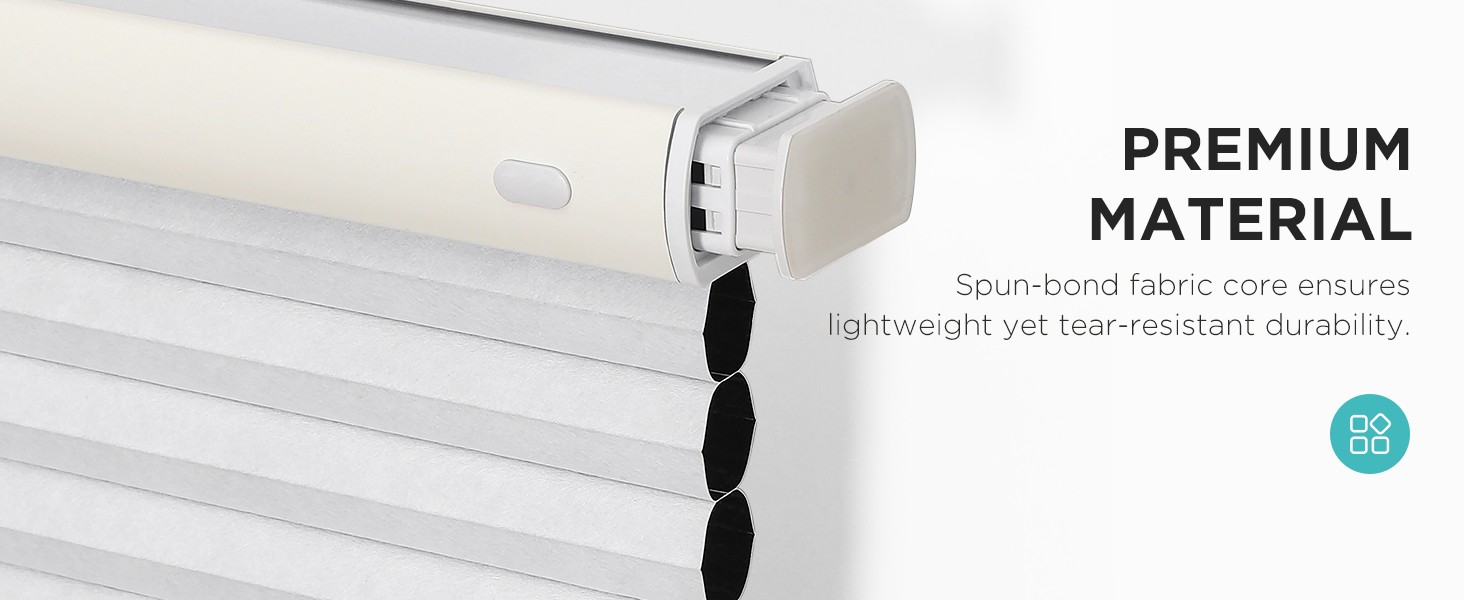 No Tools No Drill Window Blinds for Indoor Windows, Blackout Shades Cellular