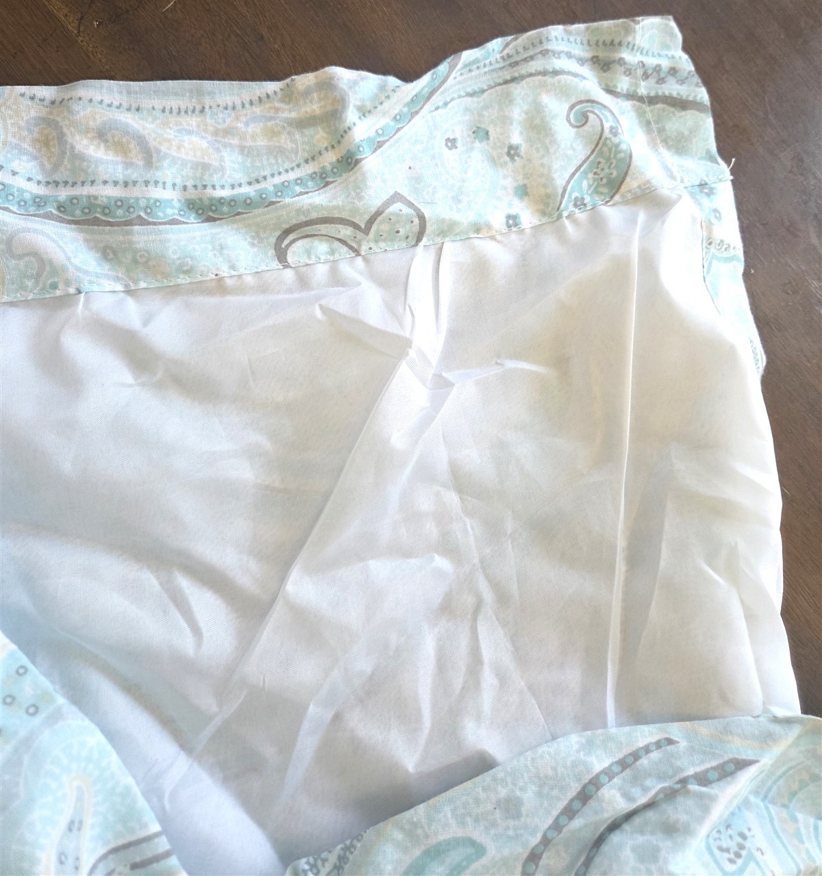 New Levtex Spruce Spa Lined Curtain Panel 55×84 Pale Aqua Blue Paisley Cotton