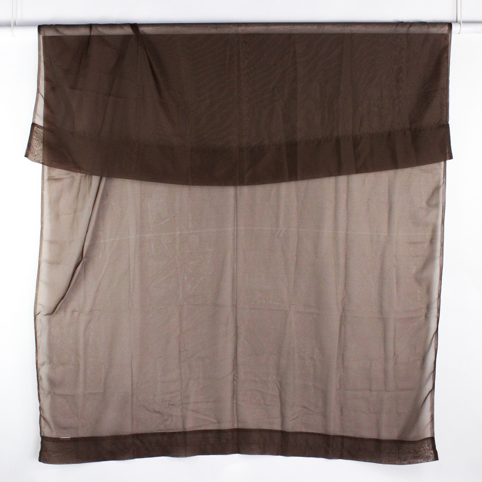 Unbranded Solid Chestnut Brown Color Sheer Curtains Simple 78″ x 60″