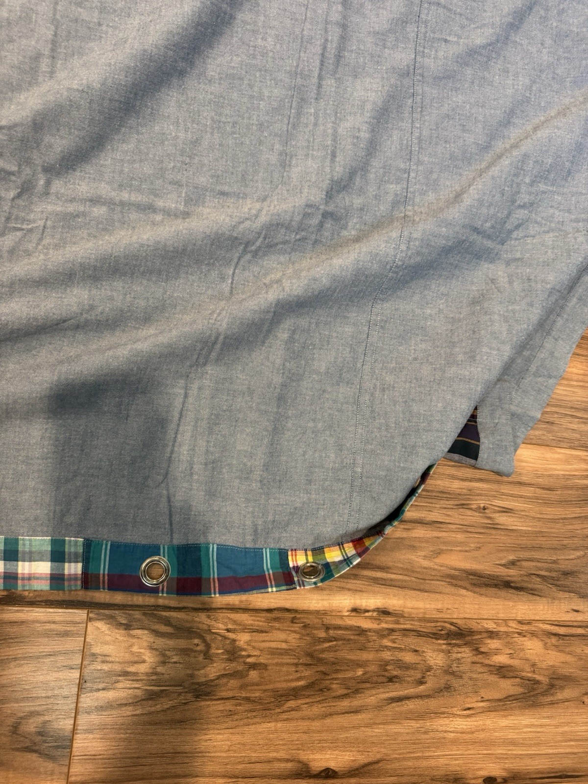 Vtg Ralph Lauren Patchwork Madras Plaid Shower Curtain Cotton Americana EUC70x72