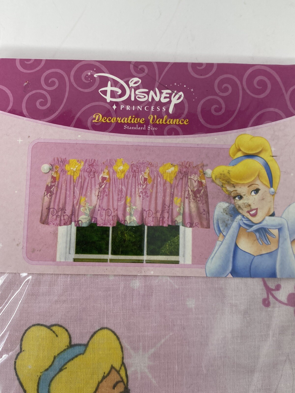 (2) DISNEY PRINCESS CINDERELLA DECORATIVE VALANCE 84×15 NEW STANDARD SIZE