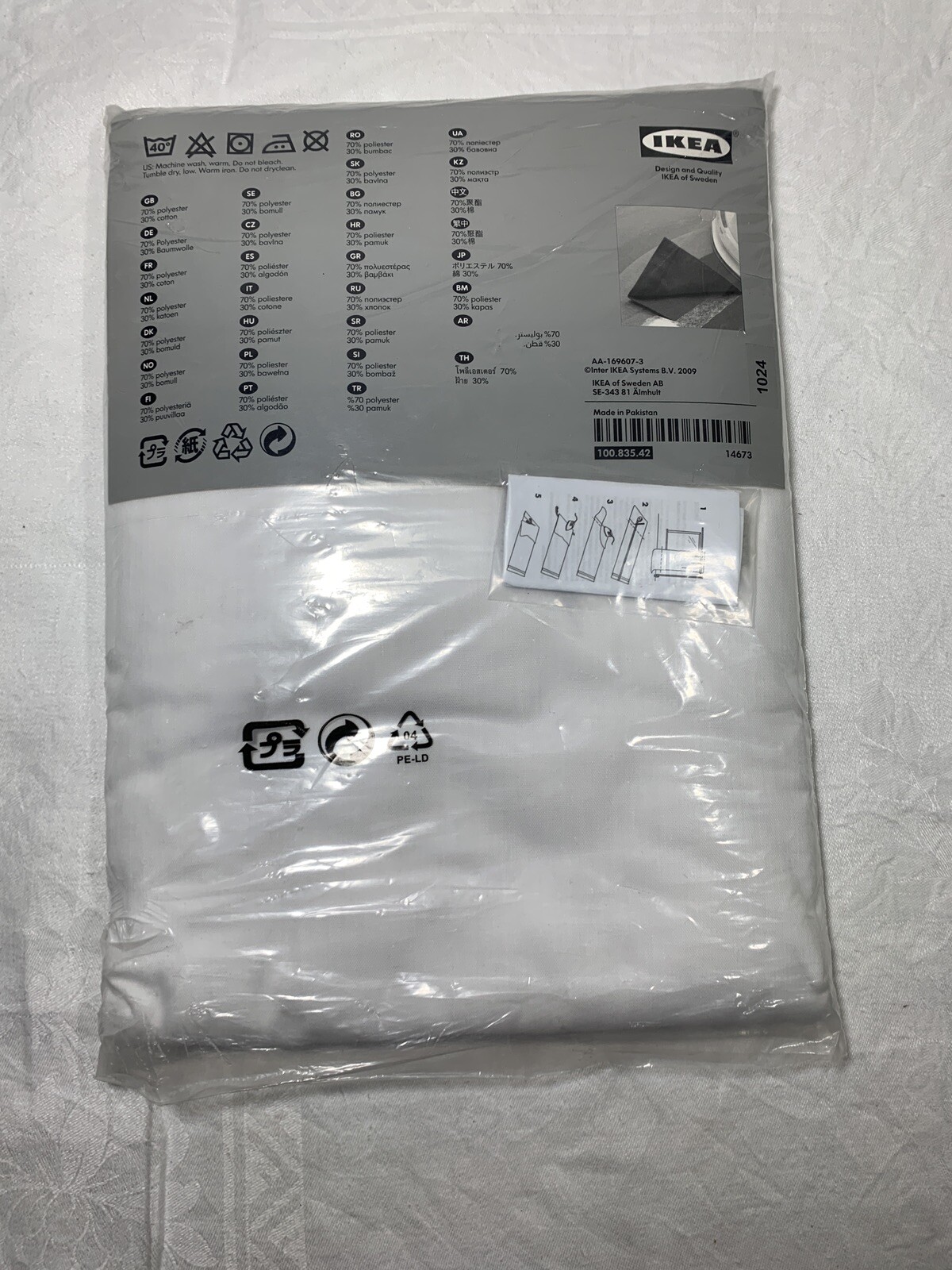 Ikea Vivan Curtains White 145 x 300cm – 57 x 118 inches ~ Semi Sheer Tab Top