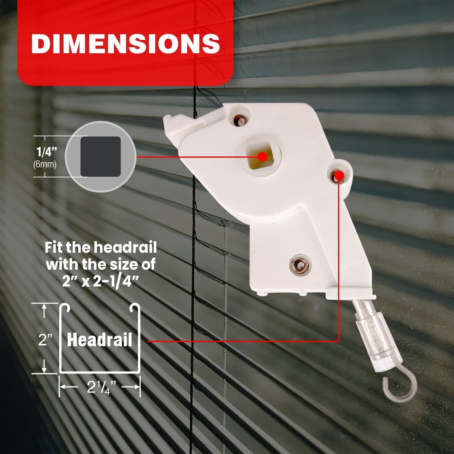 High Profile 2″ Plastic Wand Tilter for Horizontal Blinds 2ct