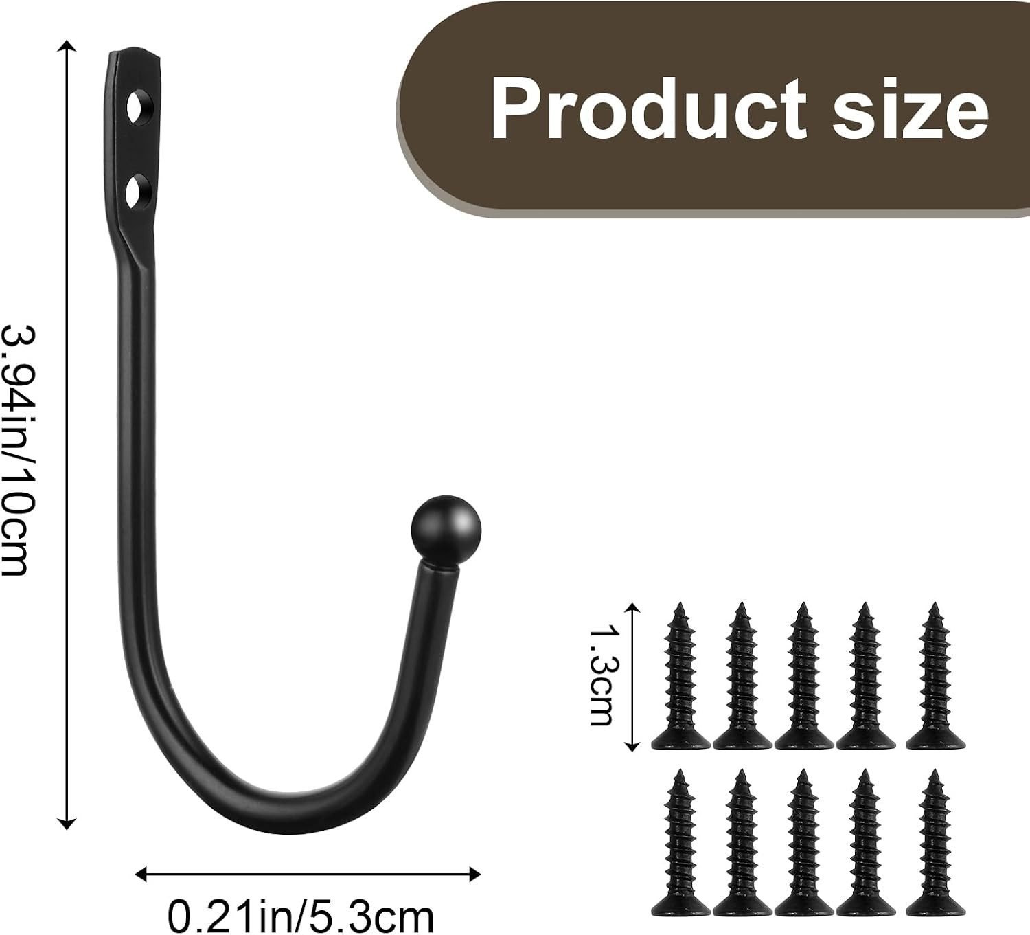8 Pcs Curtain Holdbacks, Curtain Tiebacks, Curtains Wall Hooks, Black Curtains