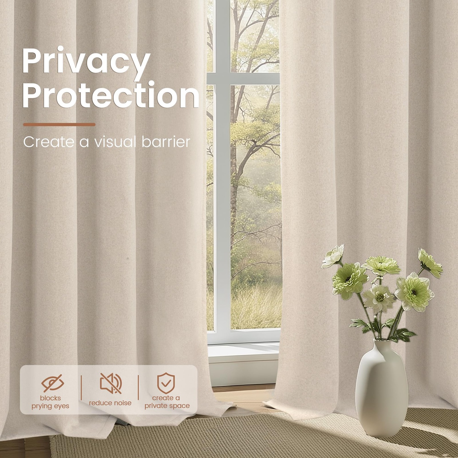 Bgment Short Linen Curtains For Bedroom 40 Inch Length Room Darkening Drapes