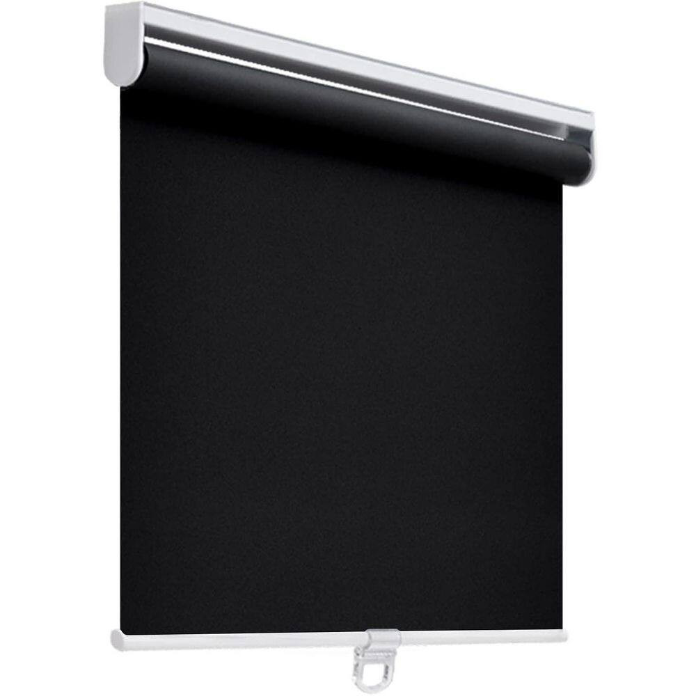 Black Cordless Blackout Polyester Fabric Roller Shades with Spring System UV Pro