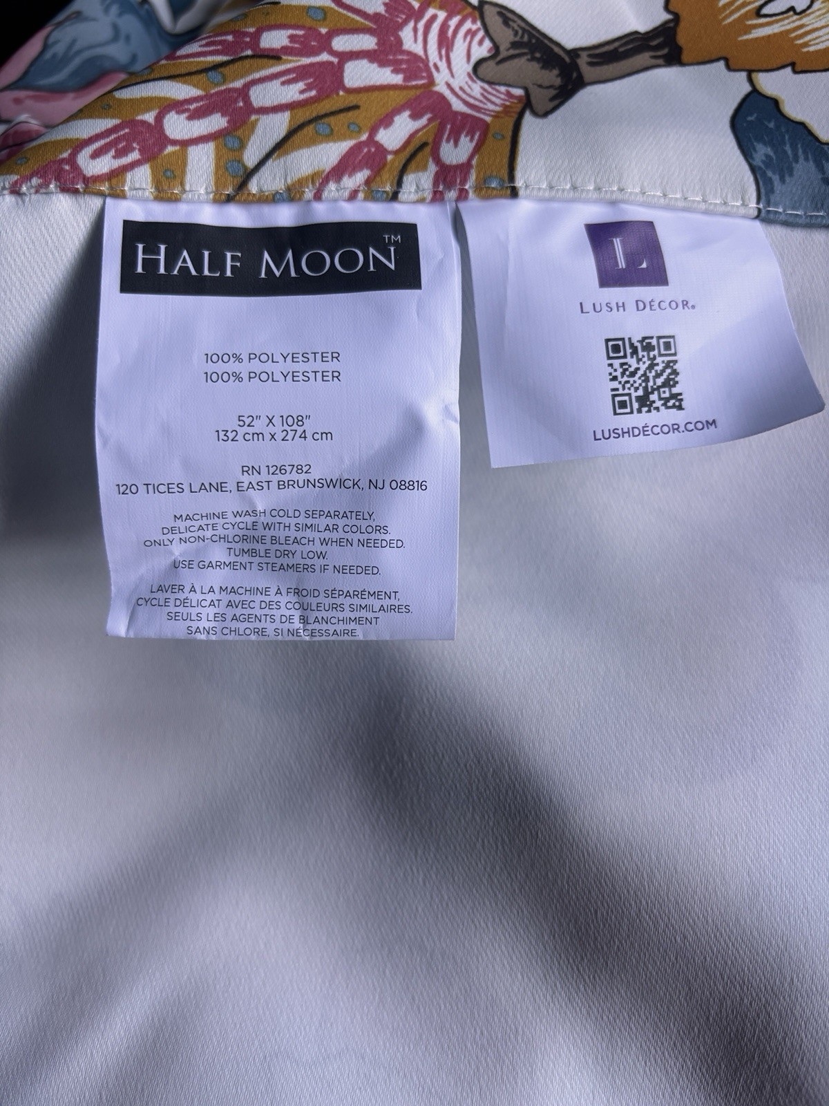 Half Moon Lush Decor Jacobean Window Curtain Panels 52 X 108” 3 Panels