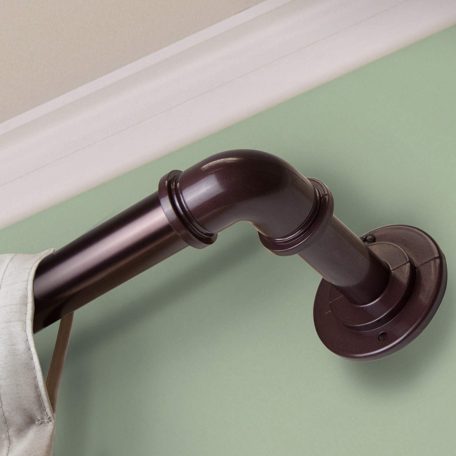 InStyleDesign Modern Industrial Steel Pipe 1-inch Dia. Adj Curtain Rod 28 to
